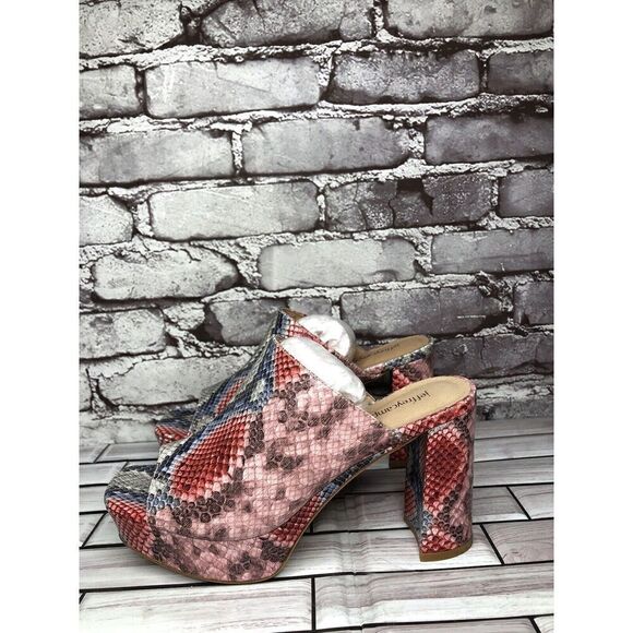 Jeffrey Campbell Pilar-2 Pink Red Platform Python Leather Sandals Women Sz 8.5M - Picture 8 of 16